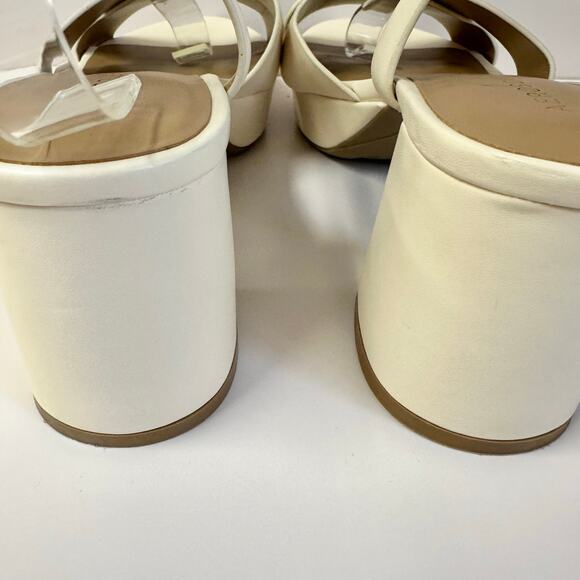 Aerosoles Cosmos Crisscross Platform Sandal in Eggshell Size 9.5 Block Heel - Picture 9 of 16